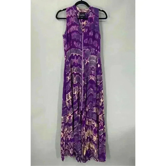 $411 Kahindo Maxi Dress Womens 2 Tie Dye Print Flowy Festival Bohemian Cruise - Picture 4 of 13